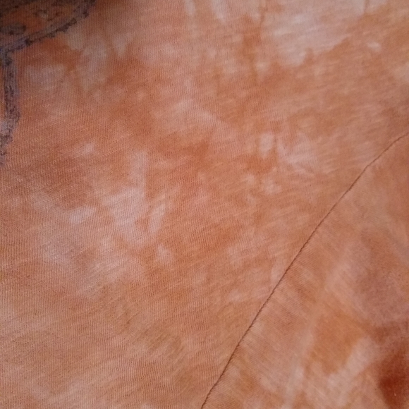 LUCKY BRAND orange graphic tee with grommets, L - Picture 9 of 14